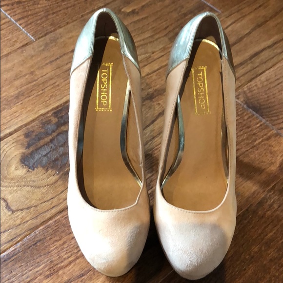 Topshop nude and gold pump - Picture 2 of 5